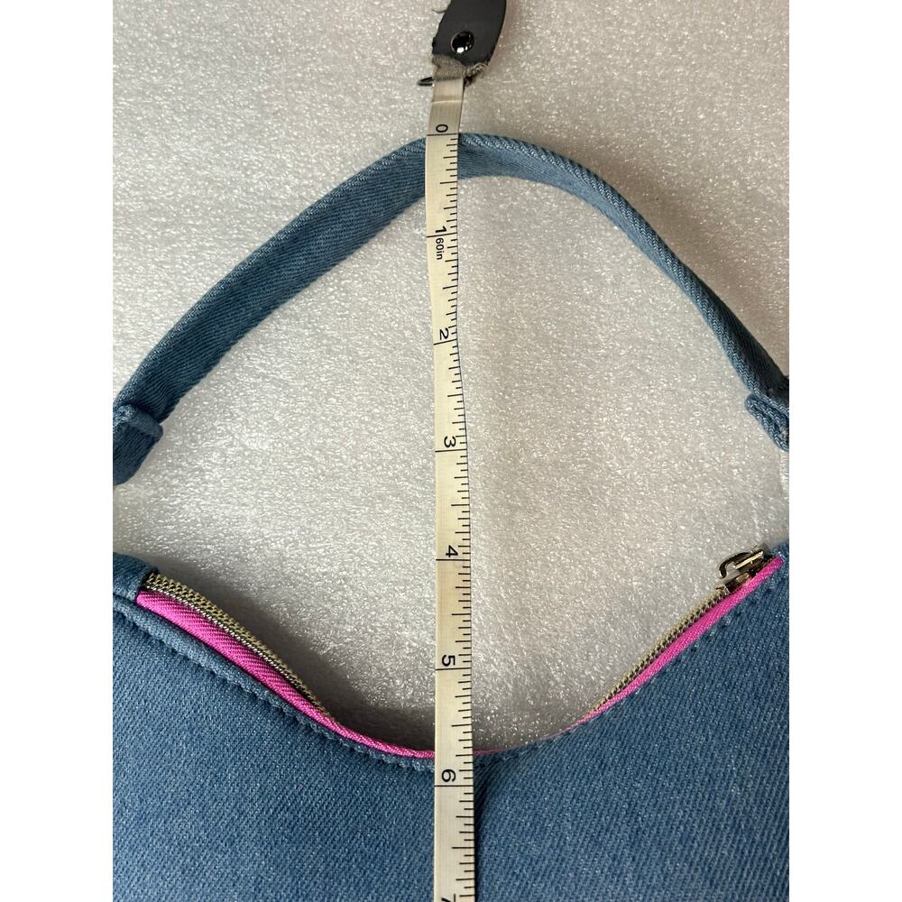 NWT Juicy Couture Kids Strawberry Denim Mini Shoulder Bag Y2K Rhinestone Purse - Picture 6 of 6